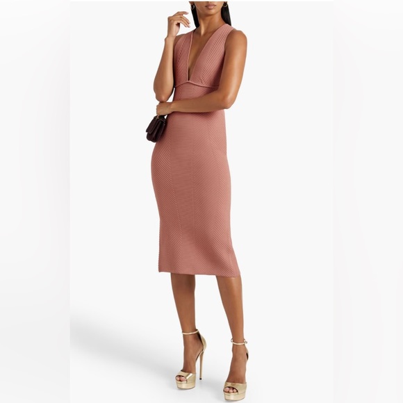 Herve Leger Dresses & Skirts - NWT HERVÉ LÉGER Ribbed-knit dress Sz. L Orange
